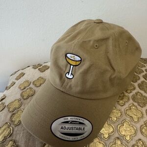 Tan Baseball Cap with Embroidered Espresso martini
